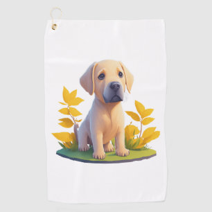 Toalla De Golf Golden Retriever Doggo Cute Chibi Digital