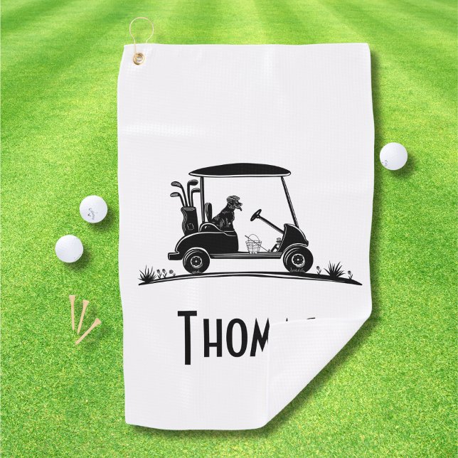 Toalla De Golf Golden Retriever In Cart Name (Subido por el creador)
