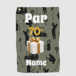Toalla De Golf Golf 70 cumpleaños Par setenta carrito de golf y b