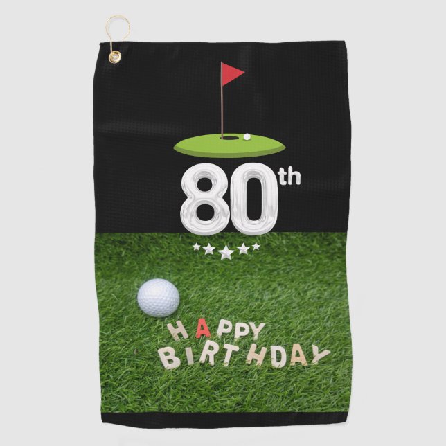 Toalla De Golf Golf 80.º cumpleaños de golfista de ochenta años (Anverso)