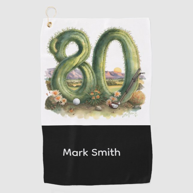 Toalla De Golf Golf 80th Birthday at Arizona (Anverso)
