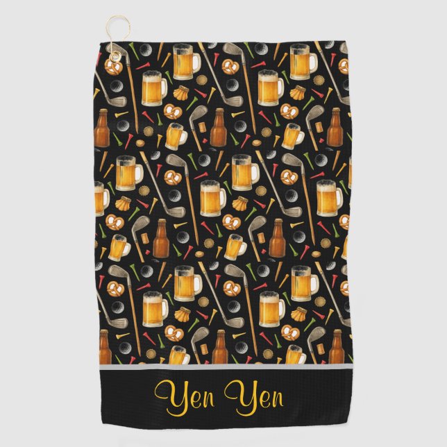 Toalla De Golf Golf and Beer for Golfer  (Anverso)