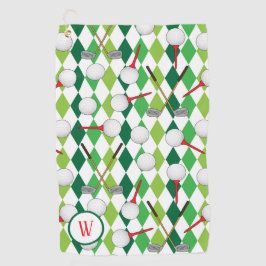 Toalla De Golf Golf Argyle Patterned Golfer Monograma