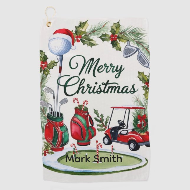 Toalla De Golf Golf Christmas themed   (Anverso)