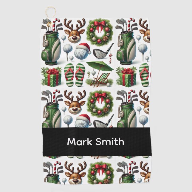 Toalla De Golf Golf Christmas themed   (Anverso)