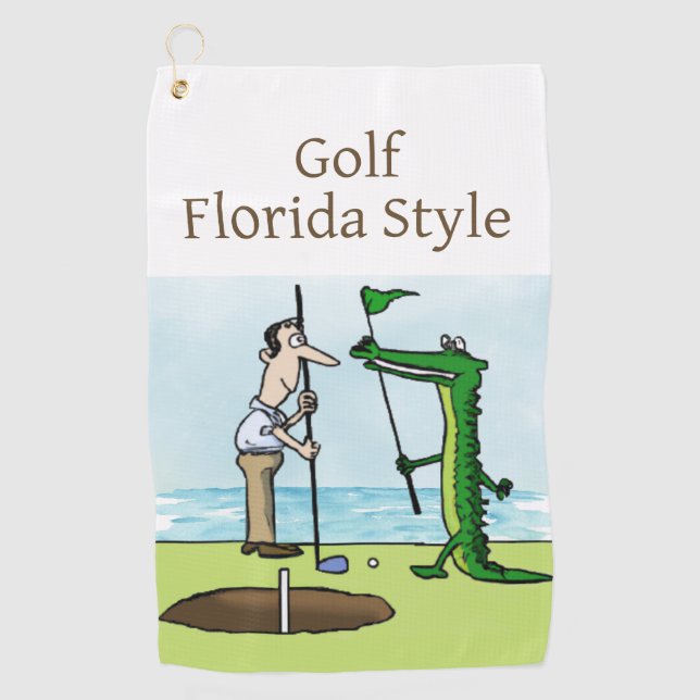 Toalla De Golf Golf Florida Style con caimanes lagarto (Anverso)