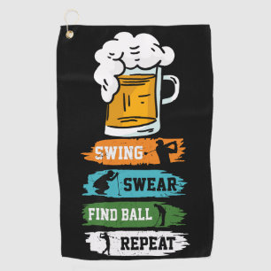 Toalla De Golf Golf Frase Divertida Swing Jurar Encontrar Bola