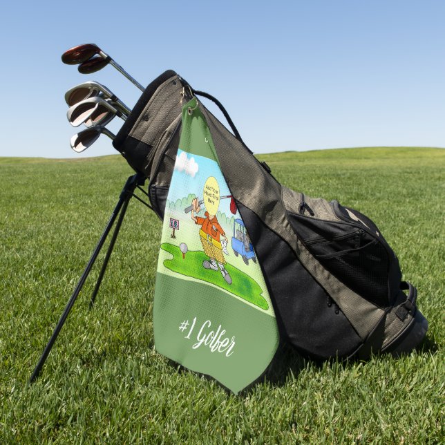 Toalla De Golf Golf Funny Personalizado (Verde)