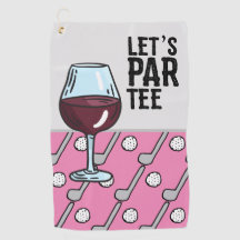 Golf Let's Par Tee con vino en rosa