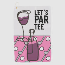 Golf Let's Par Tee con vino en rosa