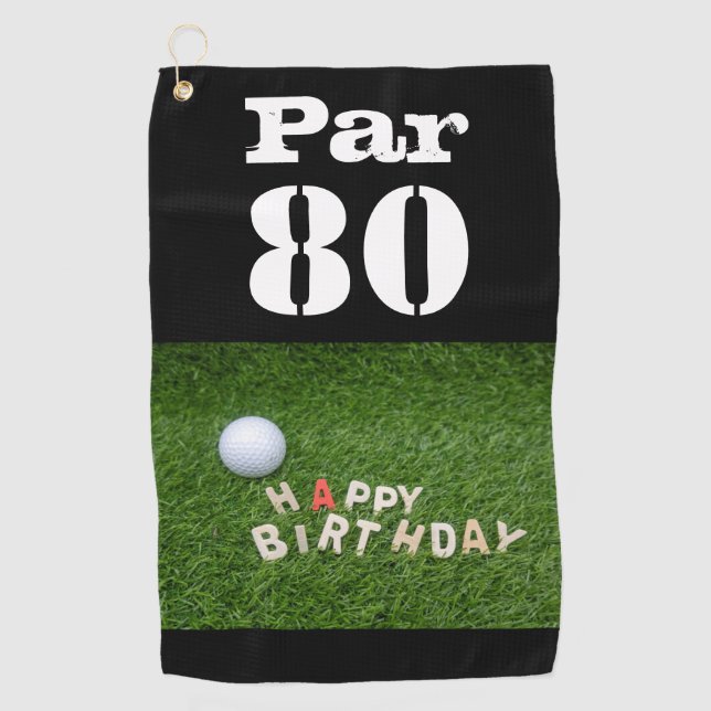 Toalla De Golf Golf Par 80.º cumpleaños de golfista de ochenta añ (Anverso)