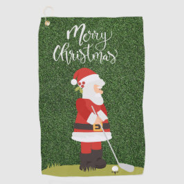 Toalla De Golf Golf Santa Claus golfista en Navidades de hierba v