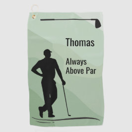 Toalla De Golf Golf Silhouette, Male, Name On Green