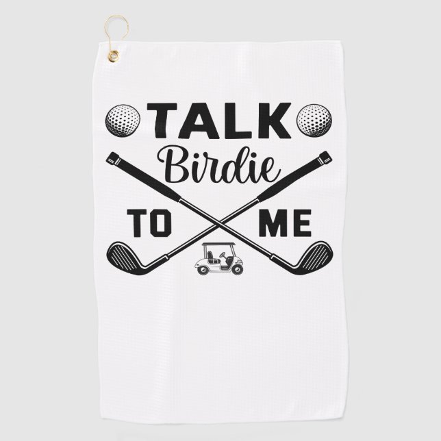 Toalla De Golf Golf Talk Birdie to Me Divertido (Anverso)
