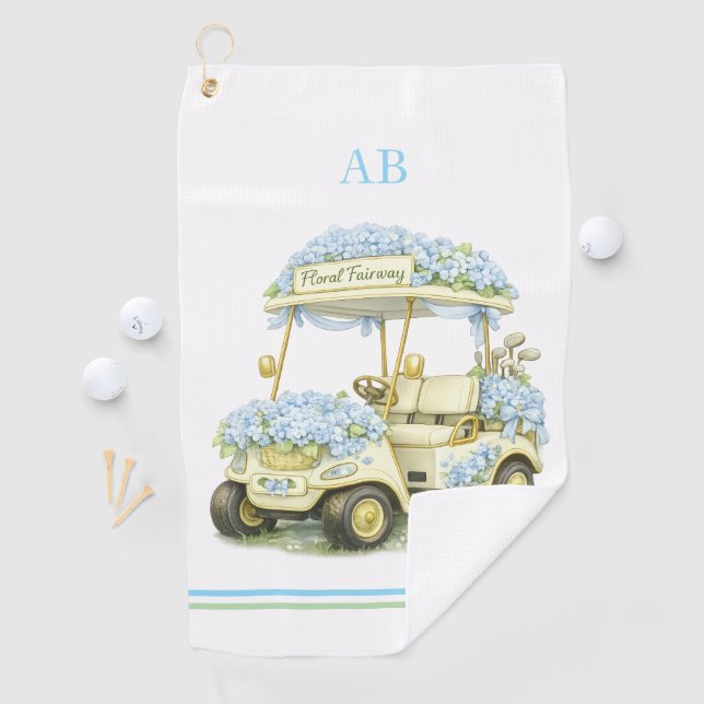 Toalla De Golf Golf Towel | Floral Fairway Monogram (In situ)
