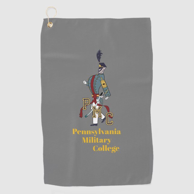 Toalla De Golf * GOLF TOWEL (gris) con el logo de PMC Proud Cadet (Anverso)