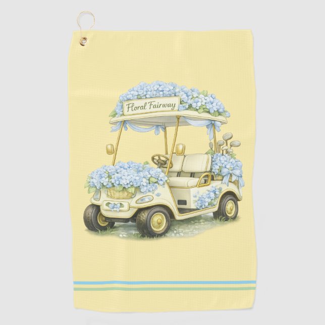 Toalla De Golf Golf Towel | Hydrangea Floral Fairway Gift (Anverso)