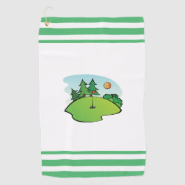 Toalla De Golf Golf verde con bandera y bolas