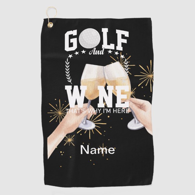 Toalla De Golf Golf y vino para golfistas (Anverso)