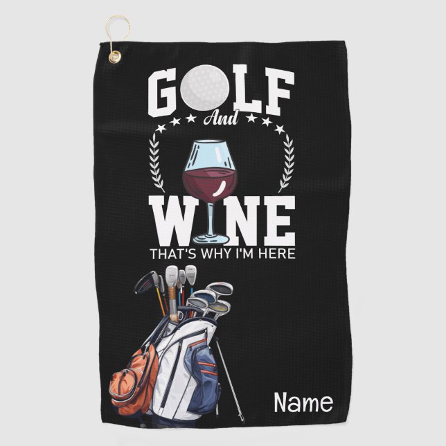 Toalla De Golf Golf y vino para golfistas (Anverso)