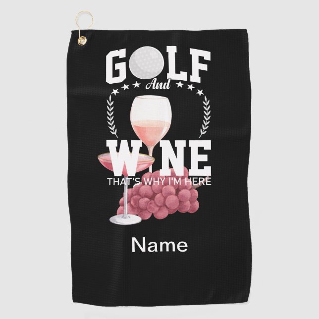 Toalla De Golf Golf y vino para golfistas (Anverso)