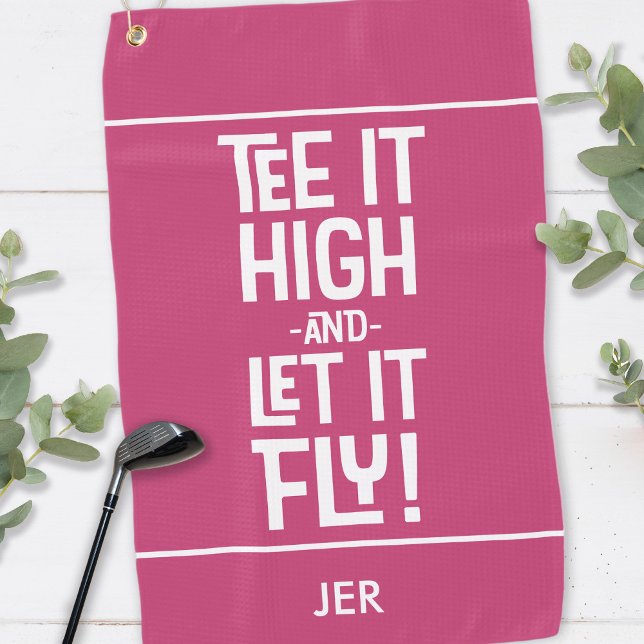 Toalla De Golf Golfer Golf Tee Humor Deportes divertidos Monogram (Subido por el creador)