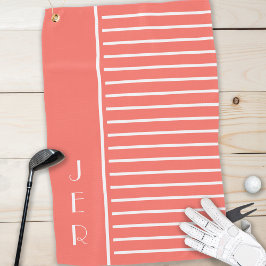 Toalla De Golf Golfer Moderno Plantilla Monograma Deportes Coral 