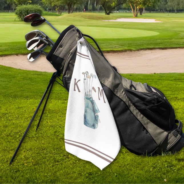 Toalla De Golf Golfer Monograma moderno Casual (Subido por el creador)