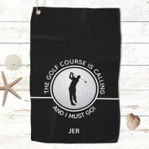 Golfer Silhouette Golf Course Quote Black White