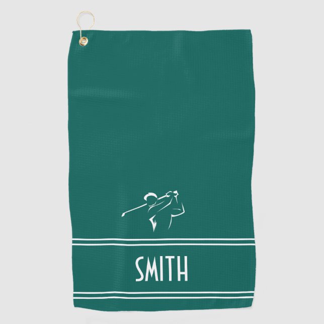 Toalla De Golf Golfer simple verde (Anverso)
