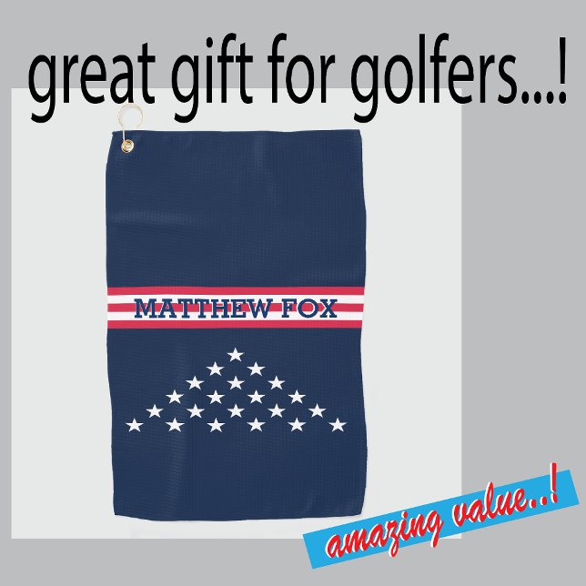Toalla De Golf Golfer USA Monogram Fantastic Patriotic Golf Towel (Subido por el creador)