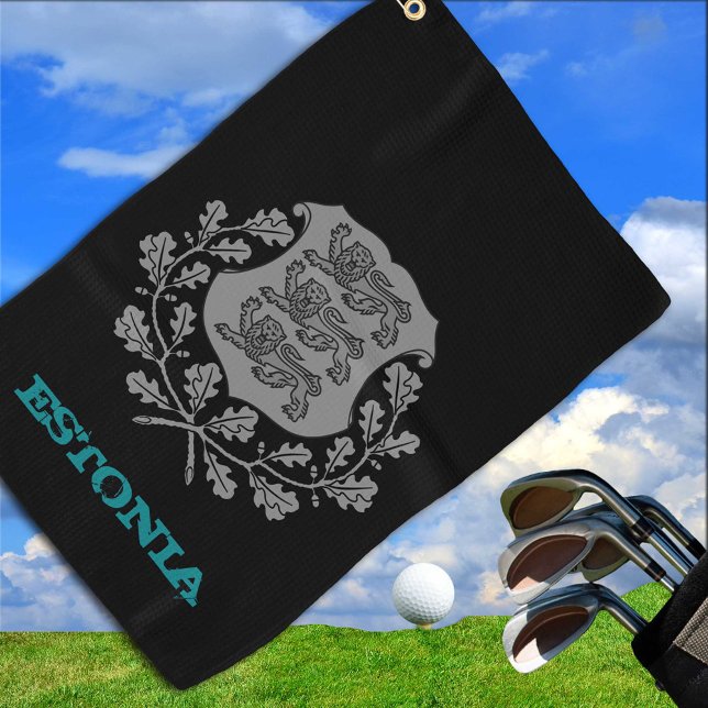 Toalla De Golf Golfiando Estonia y el escudo de armas estonio / b (Subido por el creador)