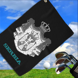 Toalla De Golf Golfiando Serbia y el escudo de armas serbio / ban