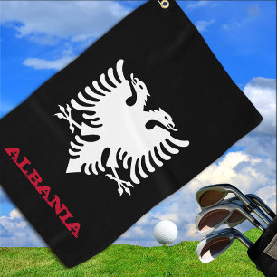 Toalla De Golf Golfing Albania y escudo de armas albanés/bandera