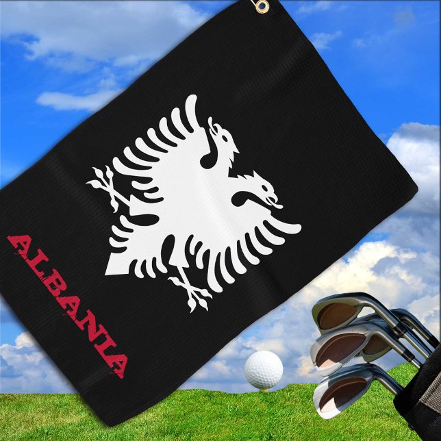 Toalla De Golf Golfing Albania y escudo de armas albanés/bandera (Subido por el creador)