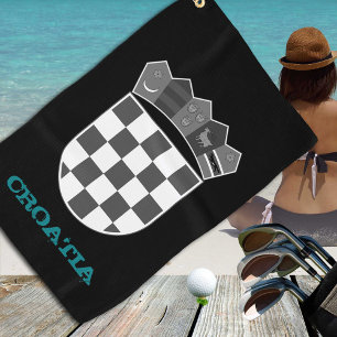 Toalla De Golf Golfing Croacia y escudo de armas croata / bandera