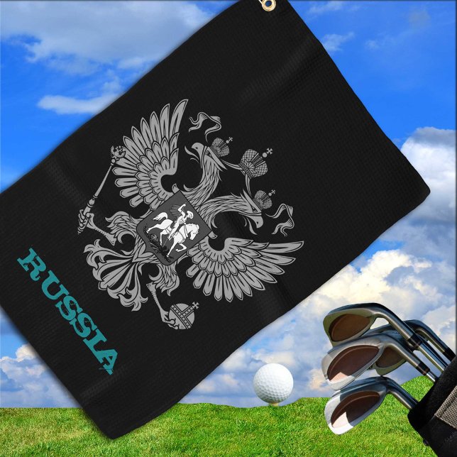 Toalla De Golf Golfing Russia & escudo ruso de armas / bandera (Subido por el creador)