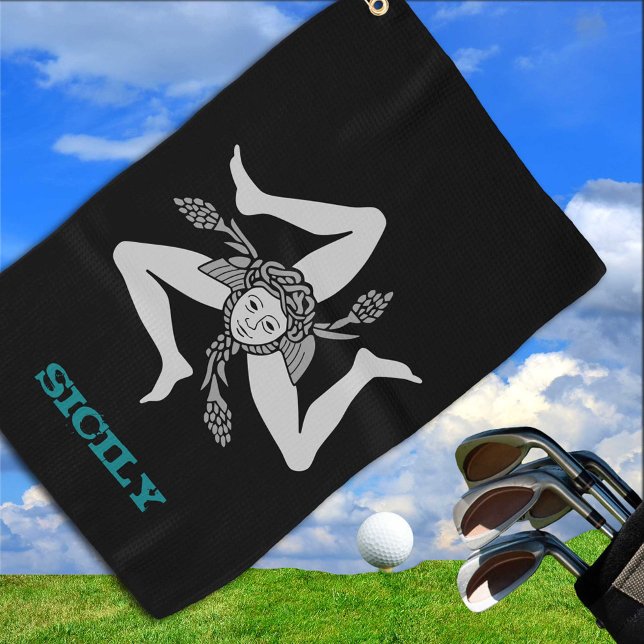 Toalla De Golf Golfing Sicilia y escudo siciliano de armas / band (Subido por el creador)
