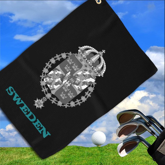 Toalla De Golf Golfing Suecia & Escudo sueco de armas / bandera (Subido por el creador)