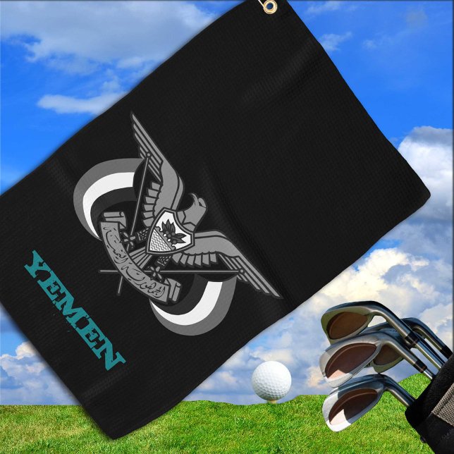 Toalla De Golf Golfing Yemen y el escudo de armas yemení / bander (Subido por el creador)