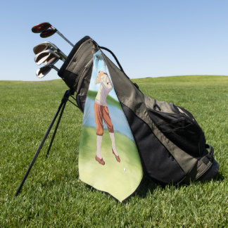 Toalla De Golf Golfista de época personalizada por el Riverbank