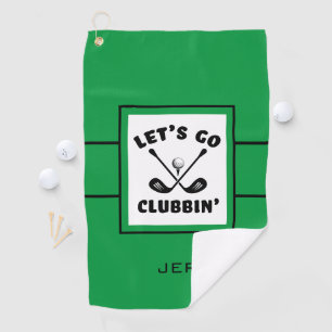 Toalla De Golf Golfista Golf Moderno Monograma Deportes Verde Neg
