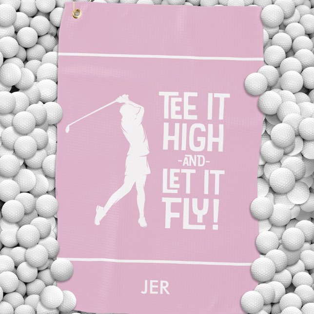 Toalla De Golf Golfista Humor de Golf Deportes Divertidos Monogra (Golfer Golf Humor Funny Sports Monogram Girly Pink Golf Towel)
