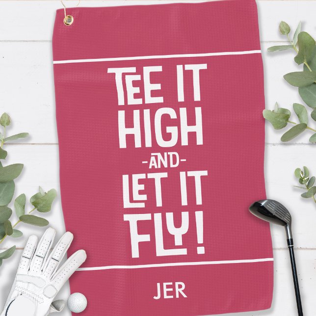 Toalla De Golf Golfista Humor de Golf Divertido Deportes Personal (Golfer Golf Humor Funny Sports Custom Magenta Red Golf Towel)
