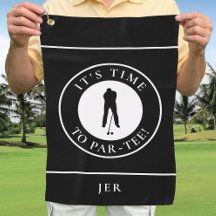 Golfista Par Tee Divertido Humor Monograma Negro P