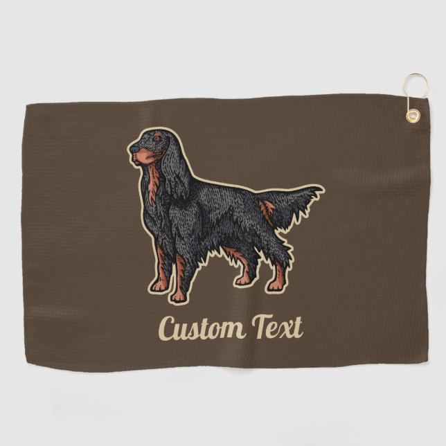Toalla De Golf Gordon Setter Ilustracion Golf Towel (Horizontal)