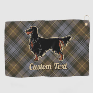 Toalla De Golf Gordon Setter sobre Gordon Tartan