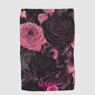 Toalla De Golf Gótico de Rosas rosados y negros