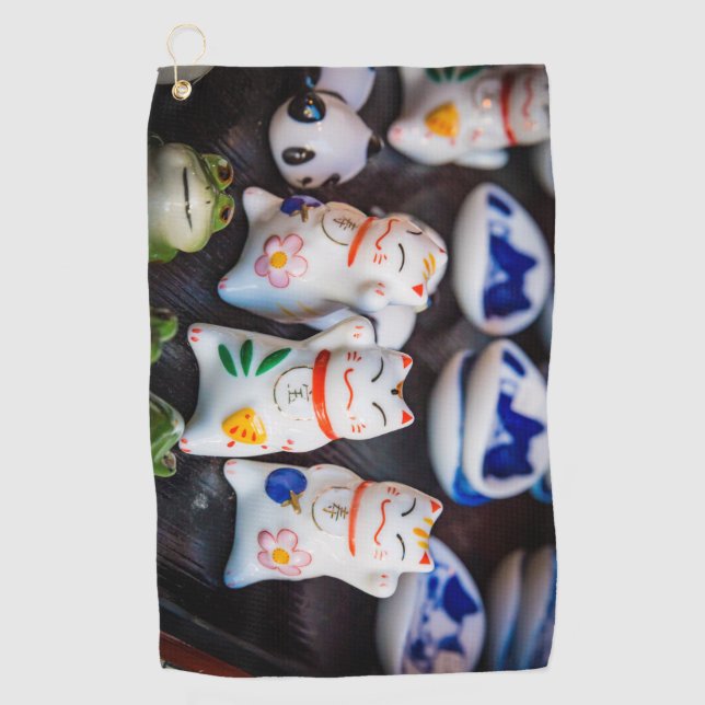 Toalla De Golf Grabando figuras de gatos (Anverso)