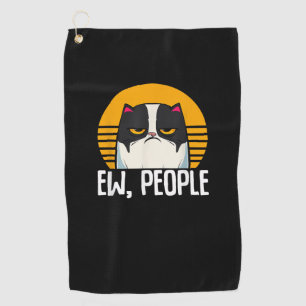 Toalla De Golf Gracioso Camiseta De Gato Retro Ojo Gente Meowy Ki